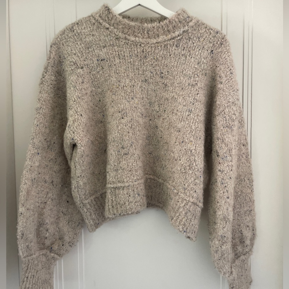 Zara Cozy Cream Confetti Knit Sweater
